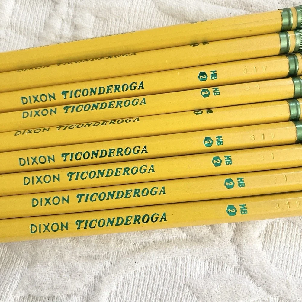 Lot of 9 Ticonderoga Dixon #2 Pencils HB‎ Yellow New No Box